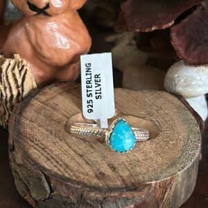 925 Sterling White water turquoise ring